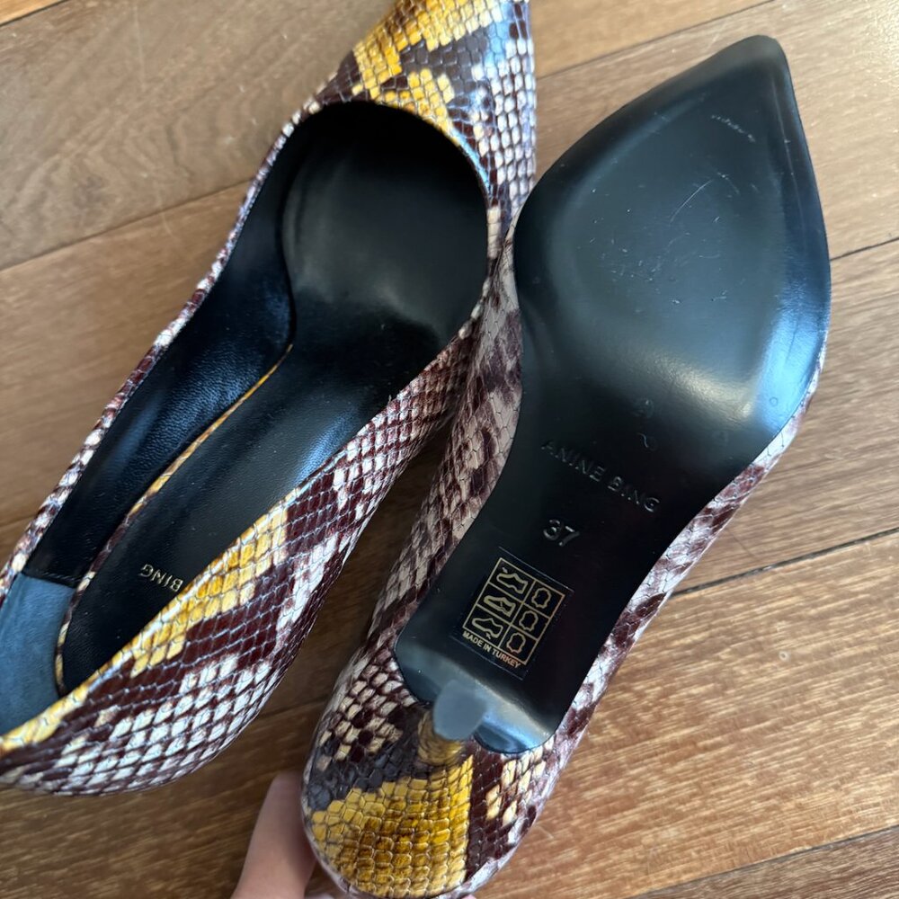 Anine Bing Devon Pumps Leather Python Snakeskin H… - image 7